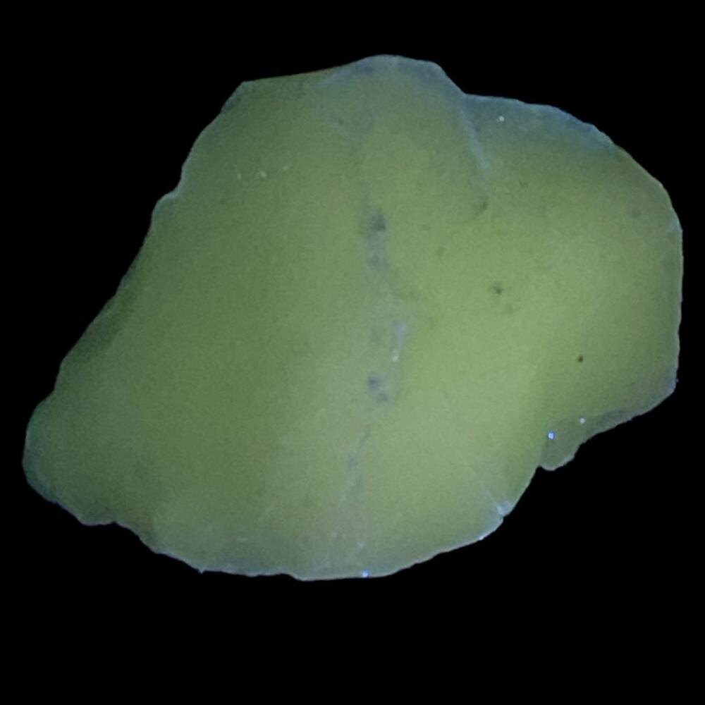 Lime Green Art Glass Cullet Glowing Manganese Slag Glass #5GL76